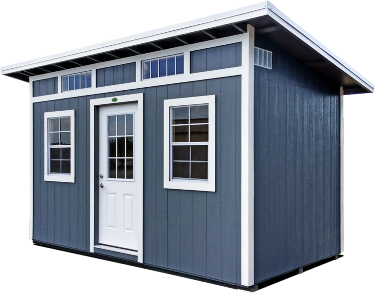 Blue Lean-To with door and windows