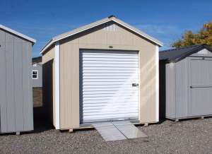 10x12 Premium Ranch with rollup door and ramps