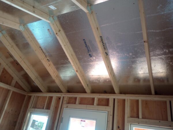 Cottage interior roof with insulation