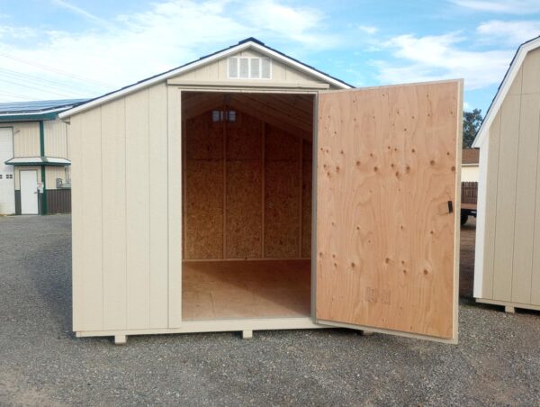 10 x 12 Standard Ranch Shed with open front door