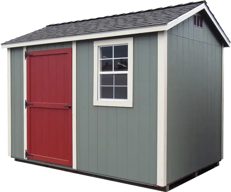 8x12 Premium Ranch shed with red door from Sequoia Sheds