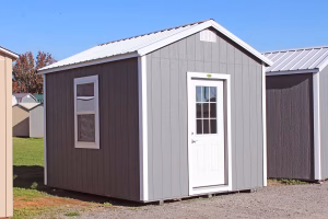 10x12 finished out office with entry door and windows