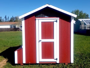 red chicken coop, 6'x7'